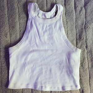 White Cropped Halter Top